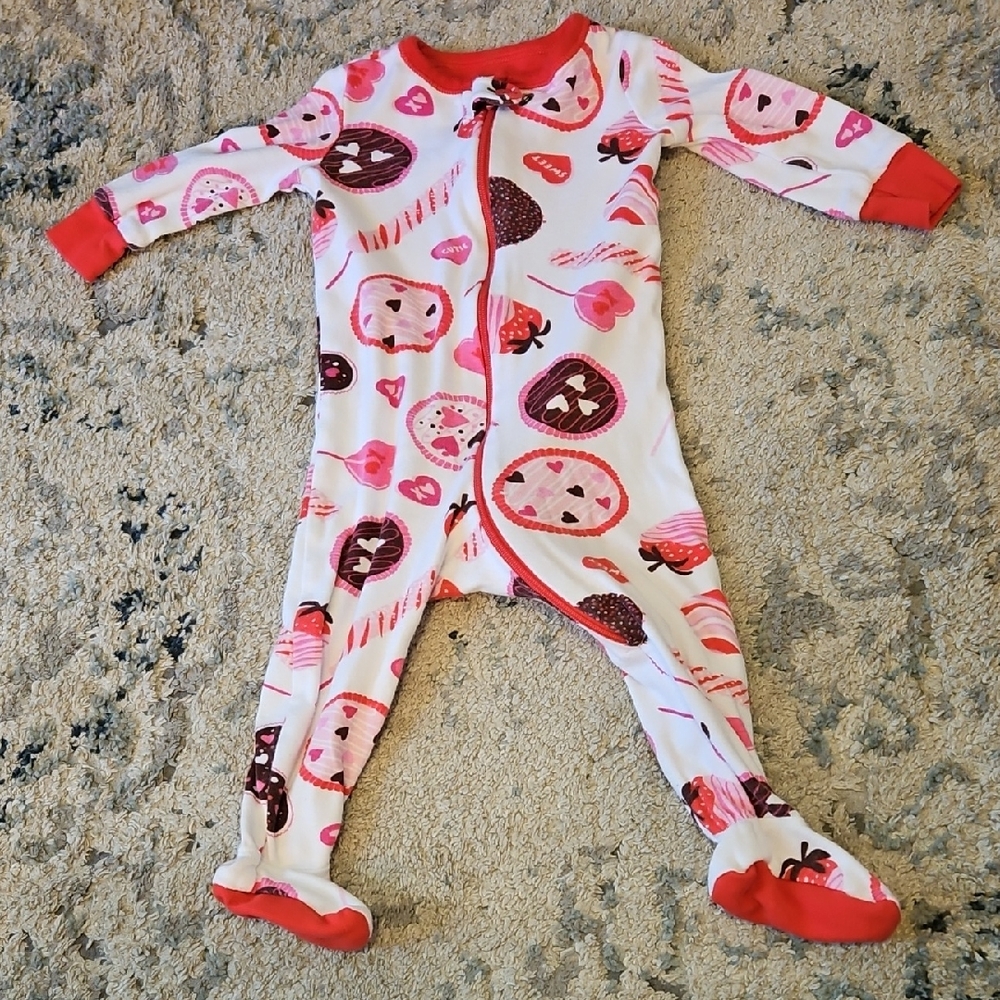 Children's Place One Piece Pajama - Red and White